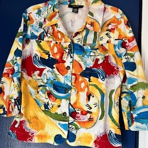 Vintage Kaktus Abstract Denim Jacket Size Medium